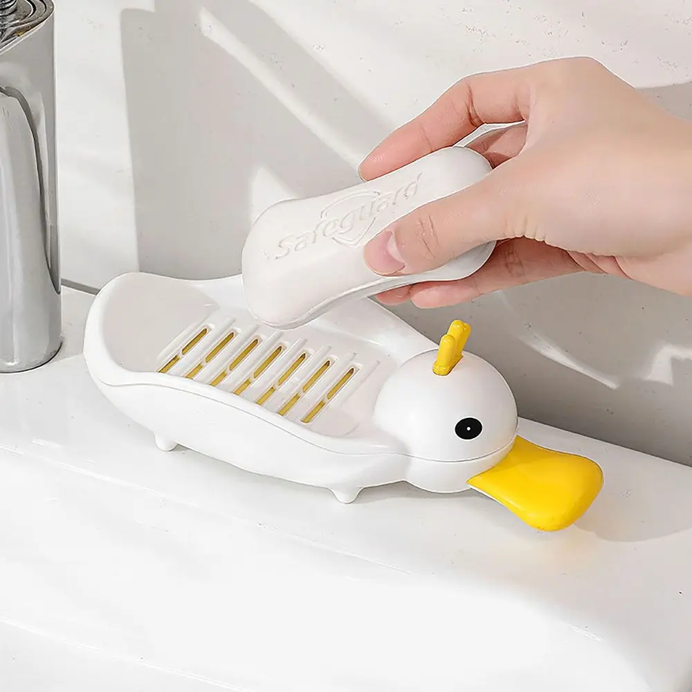Duck Soap Tray Drain Soap Holder Soap Dish Soap Box for Bathroom Sink Contertop and Shower