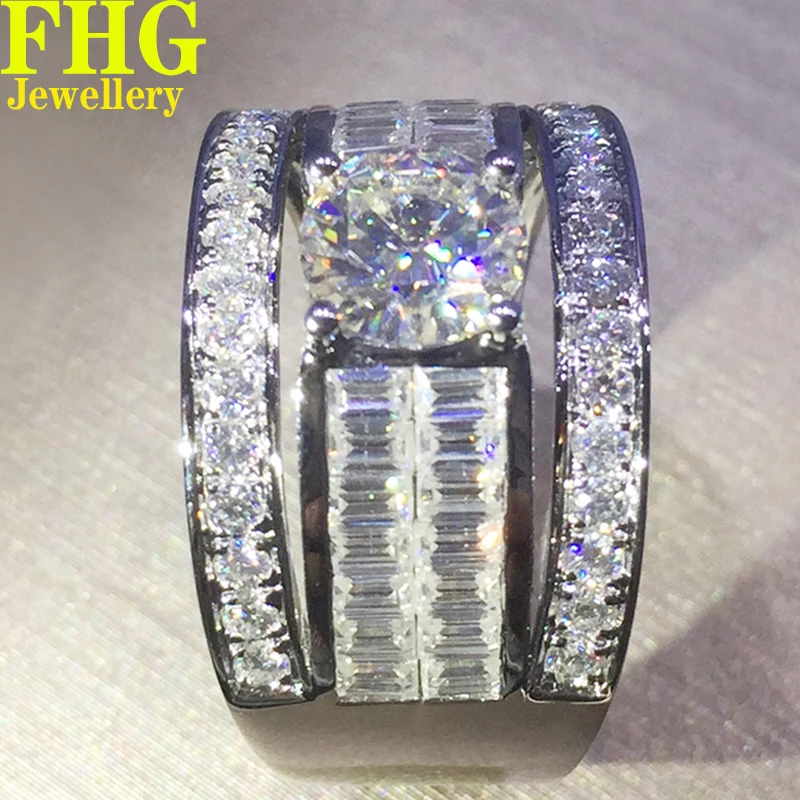 

Роскошное круглое однотонное мужское кольцо 9K Au375 из белого золота DVVS Муассанит Бриллианты обручальное кольцо для свадебной вечеринки юбилея