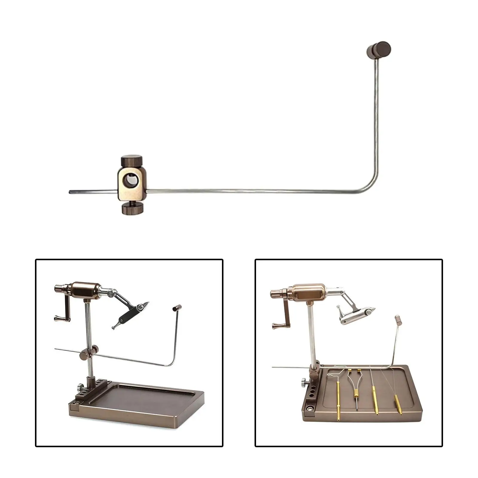 Fly Tying Vise With 360° Rotary Adjustment - Steel Reinforced Hook Jaw, C-Clamp Base, Extra Jaw Included