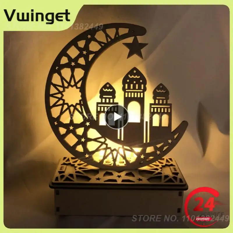 

1PCS Ramadan Decoration Festival Wooden Moon Star Lights Deco Bedroom Decoration Ramadan 2024 Ramadan Party Lighting Decorative