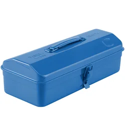 Durable Metal Toolbox with Locking Lid - Portable Storage Solution for Tools and Accessories (Blue 1)