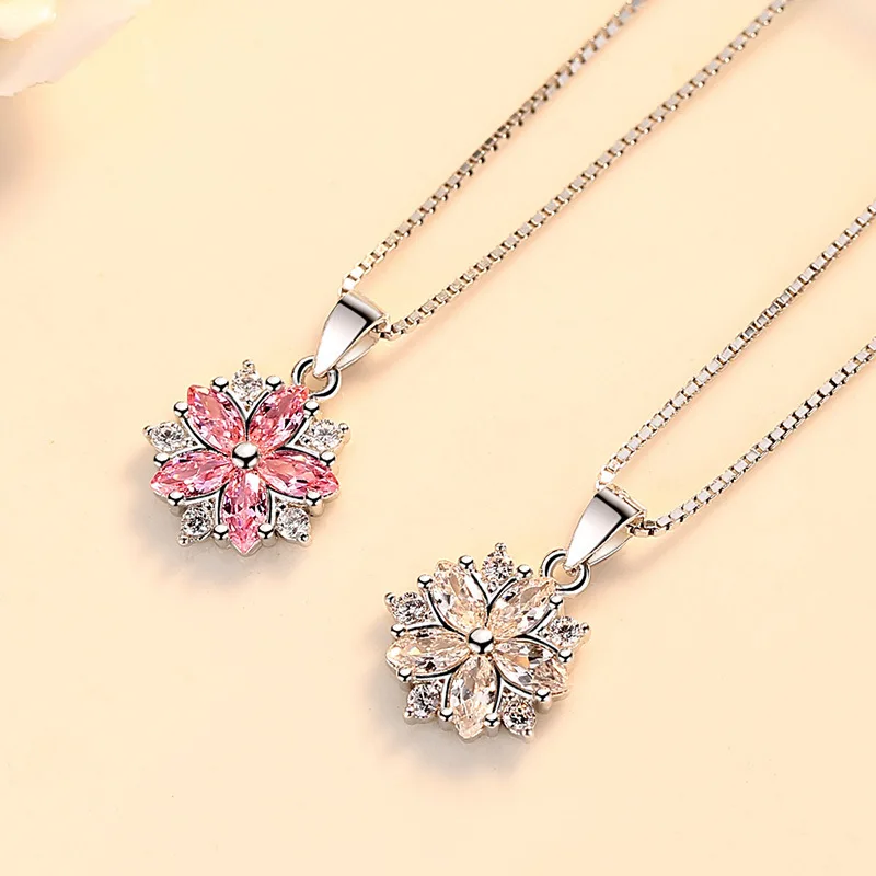 925 Silver Necklace with Zircons - Size comparison