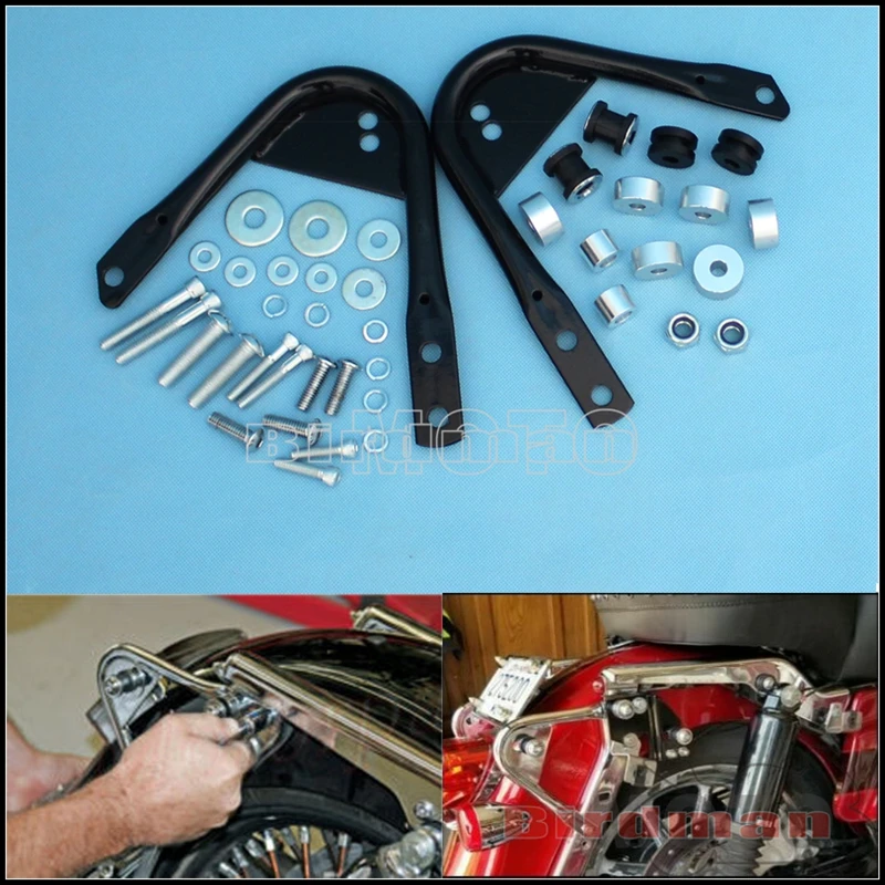 

For Harley Touring FLHR FLTR FLHT FLHX 97-08 Motorcycle Accessories Detachable 2-up Luggage Rack Backrest Docking Point Hardware