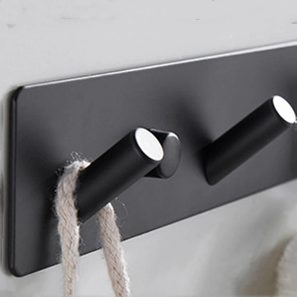 

Hook Hanger Black Robe Hook Bathroom Rustproof Coat Rack for Kitchen Hardware Wall Hook Heavy Duty Metal Row Hooks Clothes Hooks