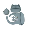 Baby Fork Spoon Plate Set With Suction Cup Children Eating Bowl Self-Practice Training Bowl Baby Complementary Tableware Set 3