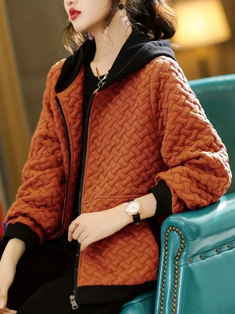 2026 Winter Jacket Thick Corduroy Short Women's Autumn New Velvet Loose Korean Hooded Of Cotton-Padded Clothes Female Shirring