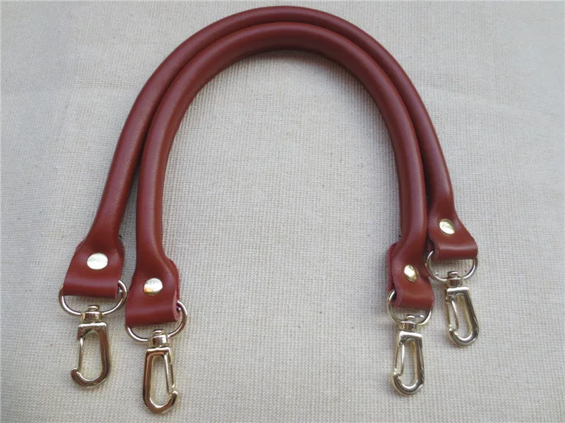 2Pcs Leather Women Bag Strap Solid Color Replacement DIY Portable Belt Metal Buckle Bag Accessories Handles for Handbag 40CM