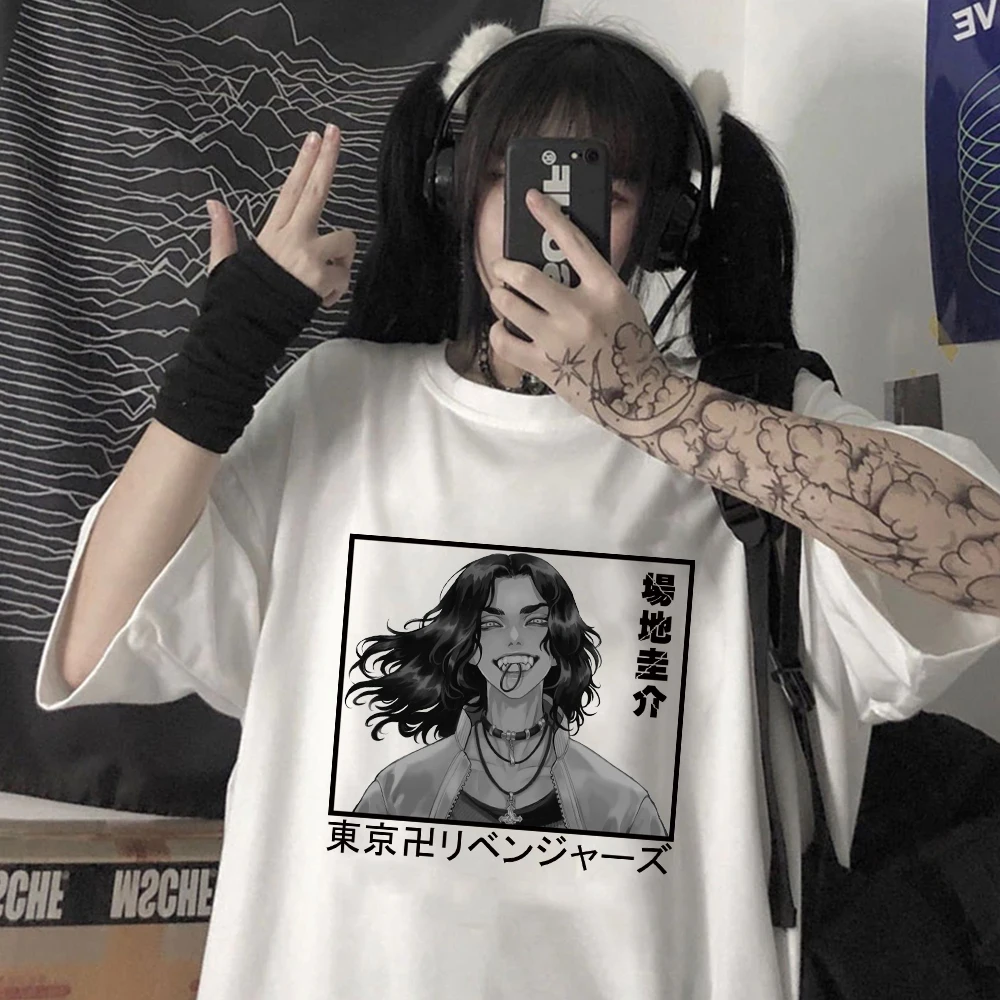 Футболки Baji Keisuke Graphic крутые Токийские майки рандеры Мужская Уличная одежда в