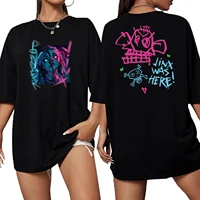 Arcane Broken Jinx Graffiti Art Extra Large T-shirt O-Neck Short Sleeve Fashion Oversize Shirts 1