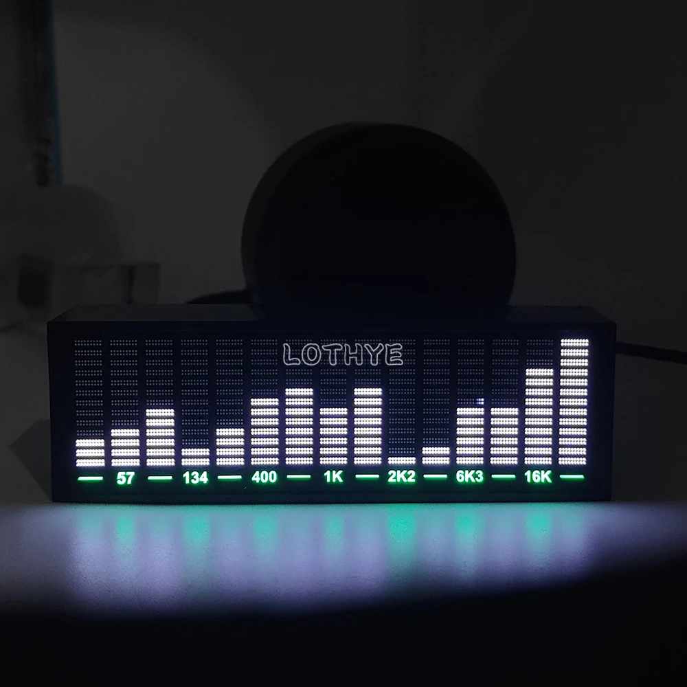 Voice Control Music Spectrum Multi-mode LED Pickup Rhythm Analyzer Light Display VU Meter Audio Level Indicator With Shell
