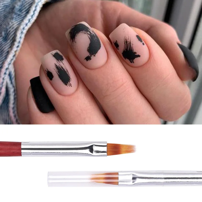 Gradient Bloom Nail Art Painting Brush Pen UV Gel Nail Art Brush With Wood Handle Nylon Hair Draw Manicure Nails Tool nail art tools nail art brushes nail brushes nail art pens gel nail tools 1 Pc