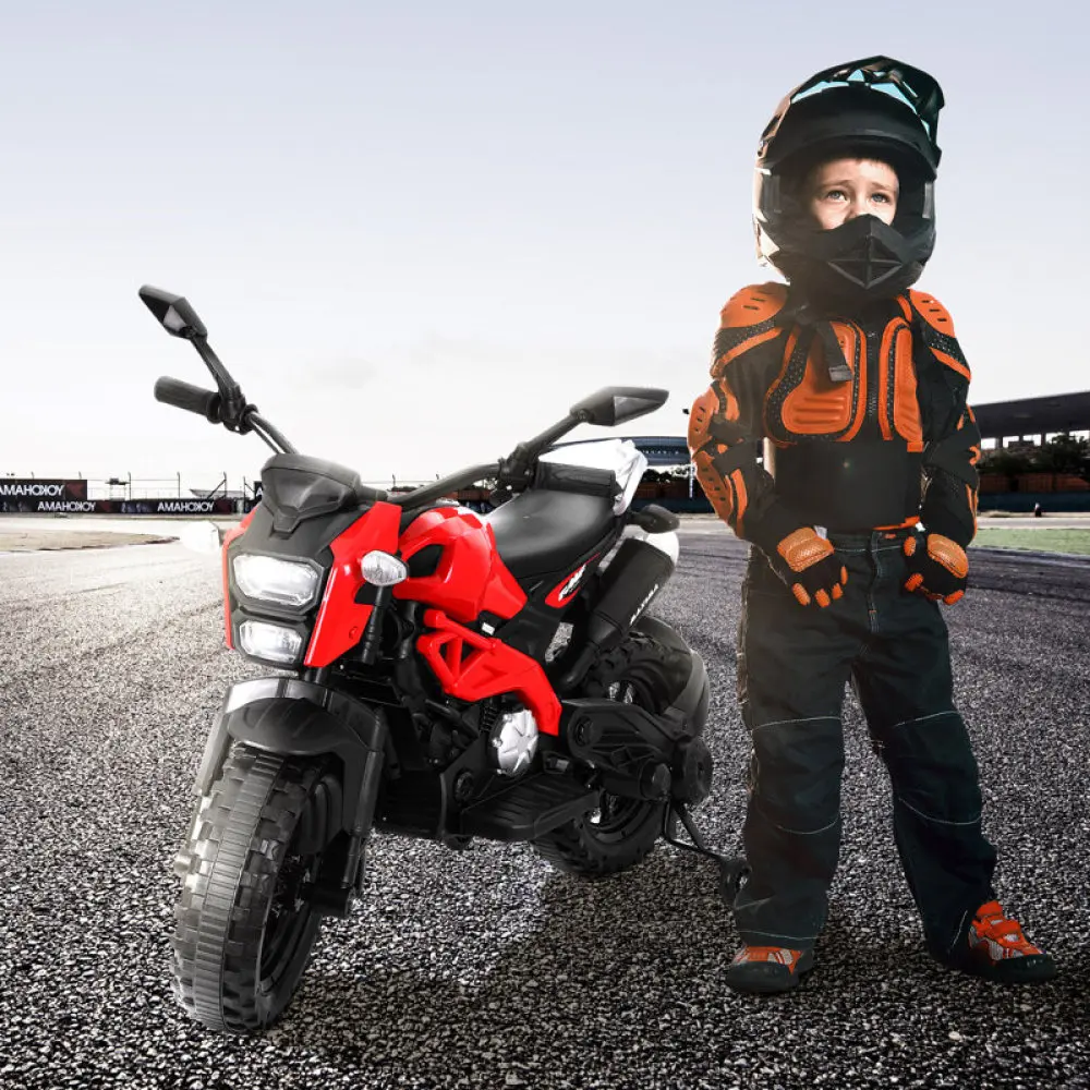 Electric Motorcycle for Kids,12V Electric Dirt Bike with Training Wheels, Ride on Motorcycle for 3~6 years Boys Girls gift