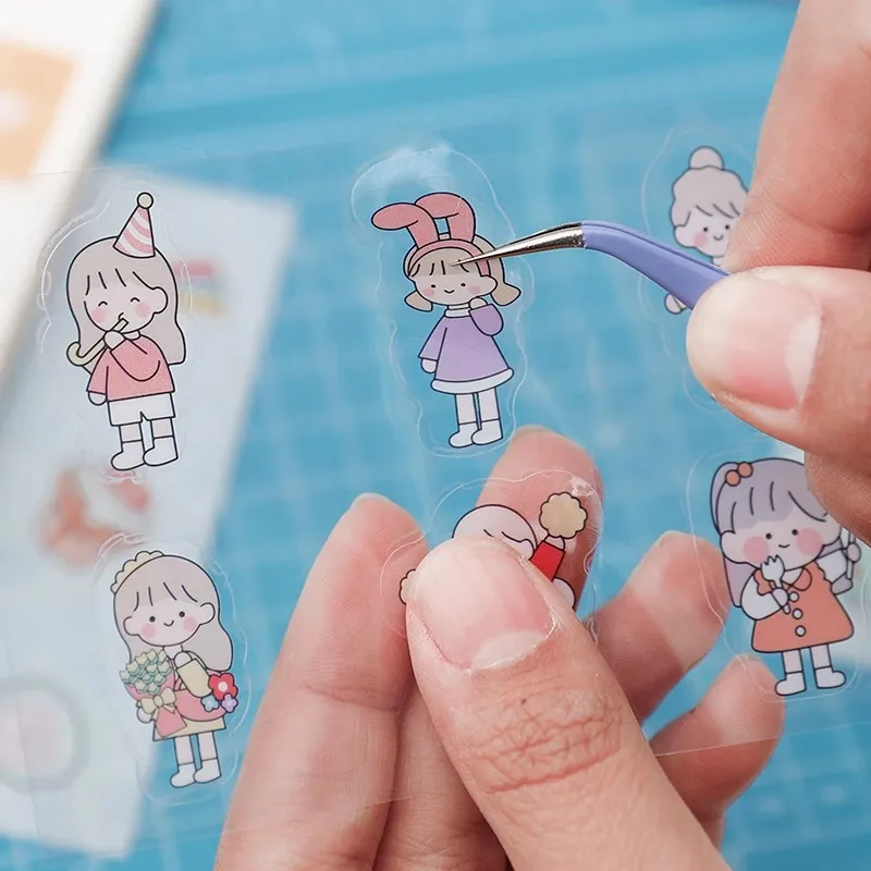 2pcs Kawaii Macaron Tweezers for Hand Account Elbow Clip Sticker Tool DIY Scrpabooking Journal Paper Gadget Korean Stationery