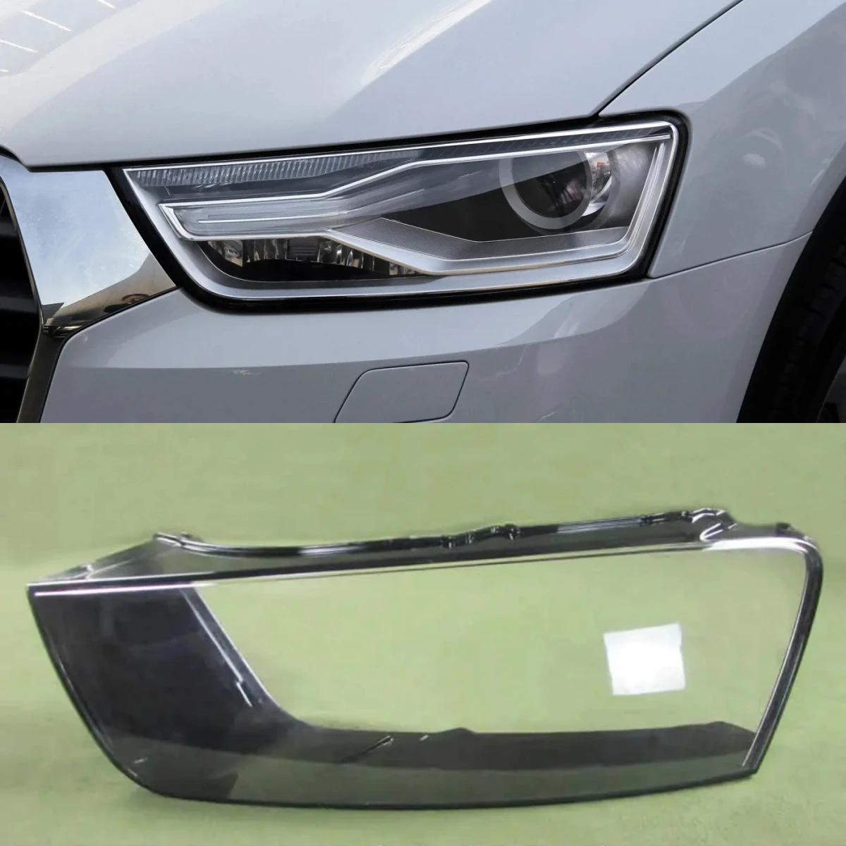 

For Audi Q3 Headlight Plastic Cover Transparent Shade Lens Lampshade Shell Headlamp Housing Plexiglass 2016 2017 2018