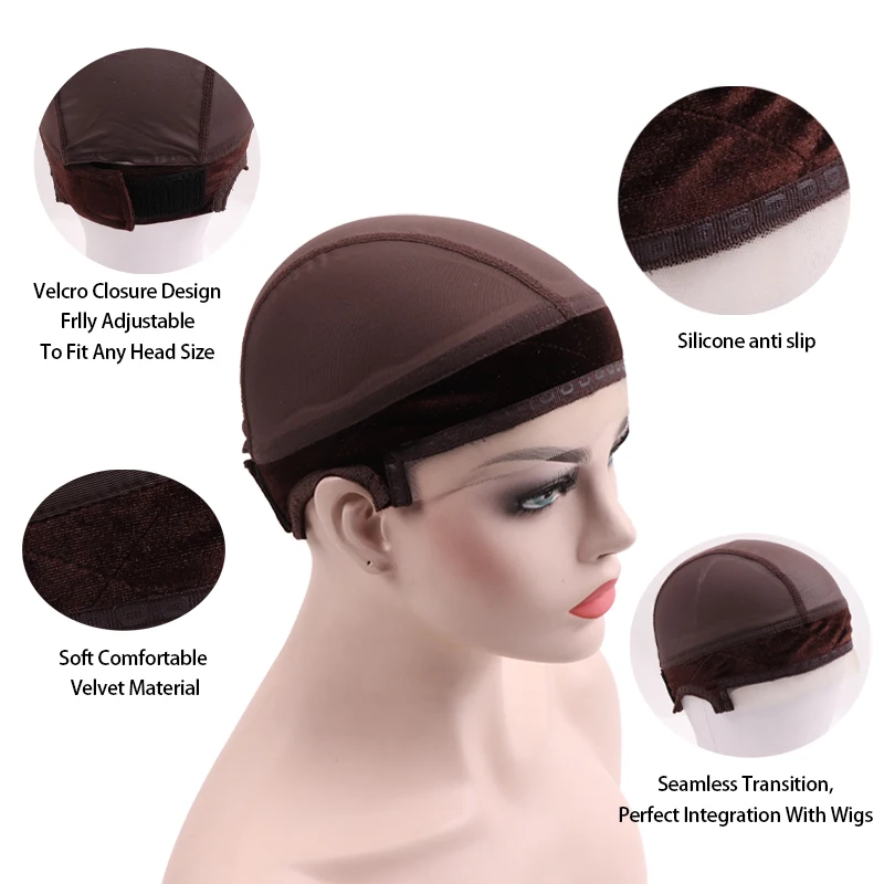 Plussign 5Pcs Wig Grip Cap With Lace Silicone Band For Keeping Wigs In Place Wig Cap With Adjustable Grip Band For All Size Head