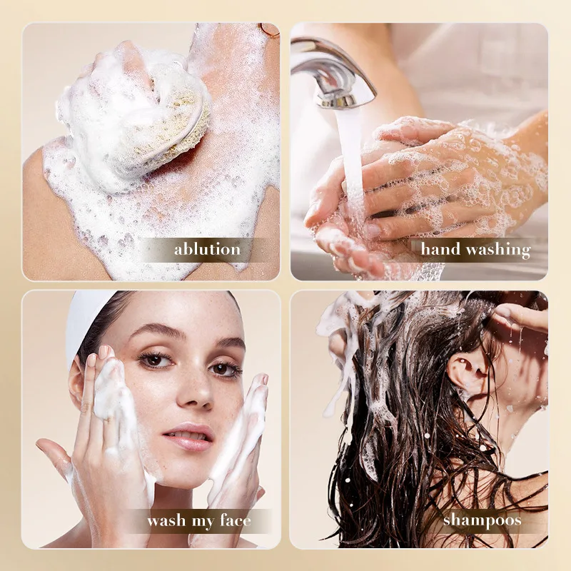 SADOER Milk Facial Soap Face Wash Foam Facial Cleanser Body Universal Moisturizing Brightening Handmade Face Soap Skin Care 3