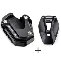 Enhanced Motorcycle Key Cover and Side Stand Extension Pad Support Plate (One set - Black)