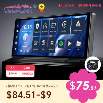 T30 10.26 AI 스크린 대시 캠, 안드로이드 12 시스템 카플레이, 5G 와이파이, GPS 내비게이션, 백미러 카메라, 비디오 레코더