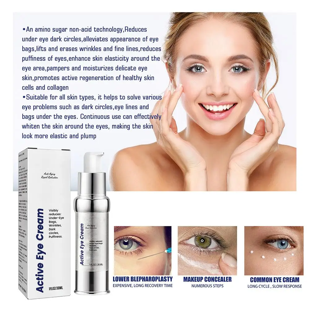 

30ml Active Eye Cream Anti Wrinkle Reduce Eye Bag Dark Smooth Eye Eraser Tighten Bag Wrinkles Lift Circles Instant Skin T3s9