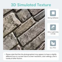 10 ชิ้น 3D Faux หิน Peel และ Stick ผนังแผง, Self Adhesive กระเบื้องห้องครัว Backsplash, 3D สติ๊กเกอร์ติดผนังสติกเกอร์ 30 ซม. x 30 ซม. 3