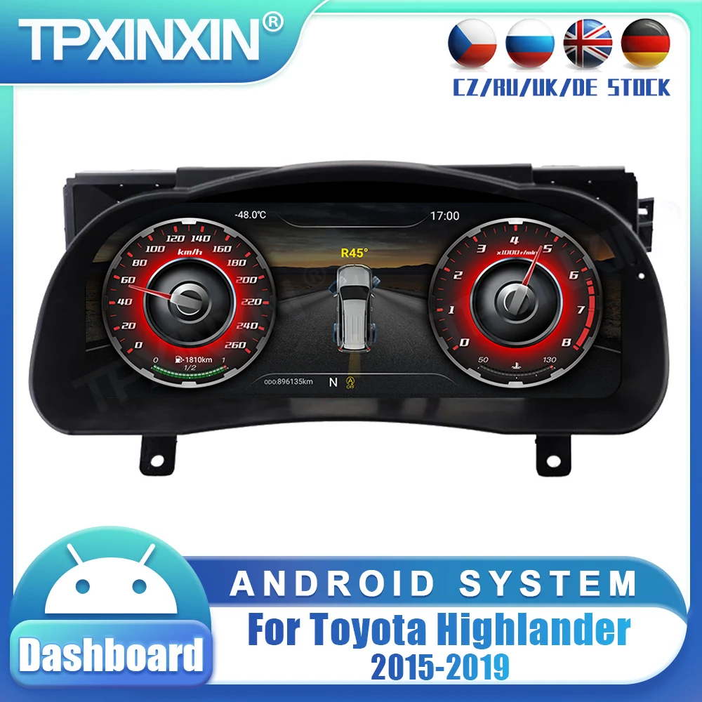 123InchForToyotanewHighlander20152019CarDigitalDashboardPanelVirtualInstrument