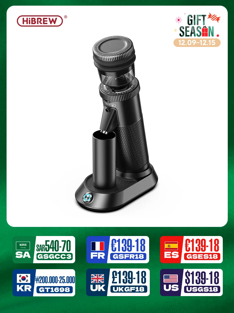 HiBREW G5 48mm Conical Burr Electric Coffee Grinder Compact Portable Coffee Bean Mill Kitchen for Espresso Turkish coffee grinder