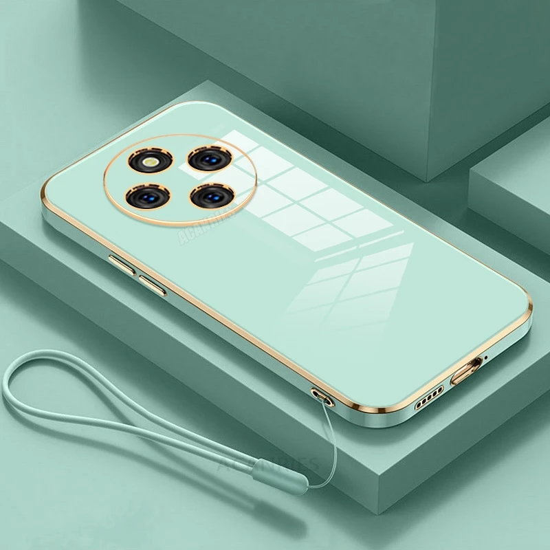 Luxury Plating Silicone Case with Lanyard Cover