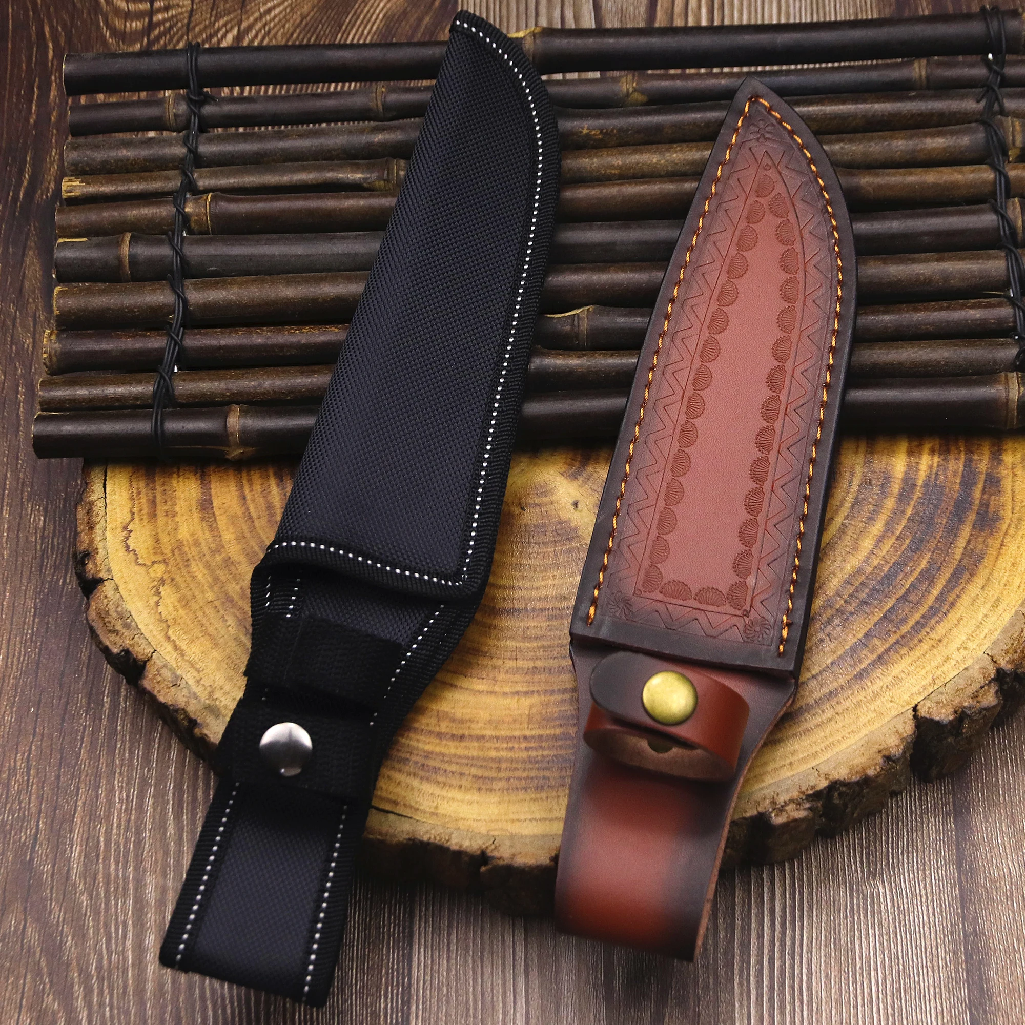 WPKOPYA  Outdoor knife sheath, home knife set, hunting straight knife set, outdoor tool knife sheath 4