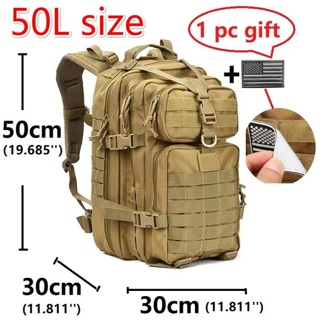 Водонепроницаемый нейлоновый рюкзак 30 л/50 л 1000D, военного образца, для кемпинга, походов, рыбалки, охоты 3