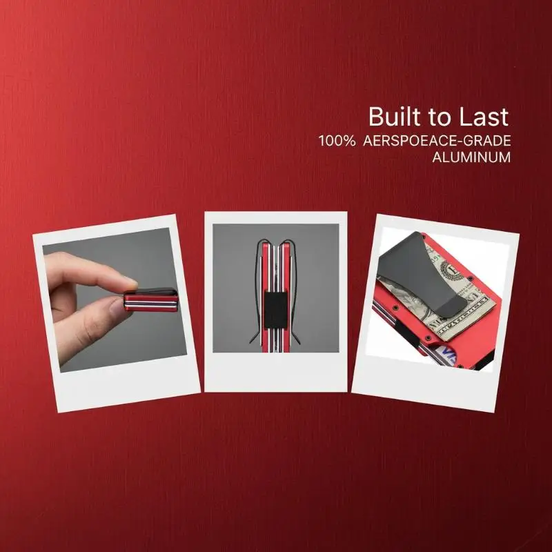 Slim RFID Minimalist Wallet with Money Clip – Anti-Theft Design