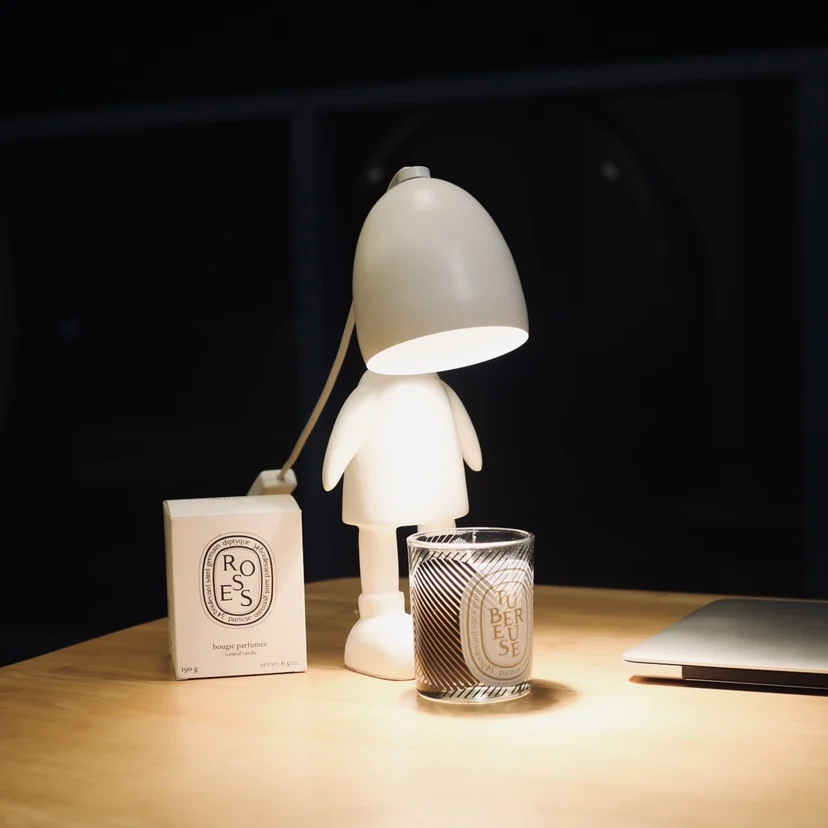 

Creative Aromatherapy Candle Wax Melting Lamp Wax Heater Cartoon Robot Desk Decor Atmosphere Dimmable Bedroom Table Light Night