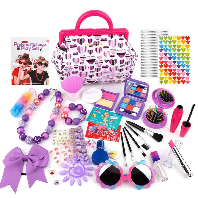 

Play Makeup For Little Girls Washable Makeup Kit Cosmetics Toys Pretend Play Makeup Set Children's Play Cosmetics Toys Holiday