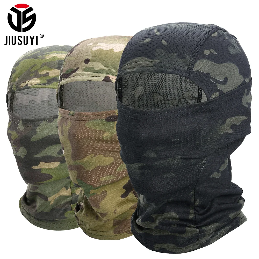 Balaclava Mask Multicam Camouflage Quick-dry Mask Balaclava Tactical Airsoft Paintball Bicycle Neck Hat Cover Liner Full Face Cover Men Women