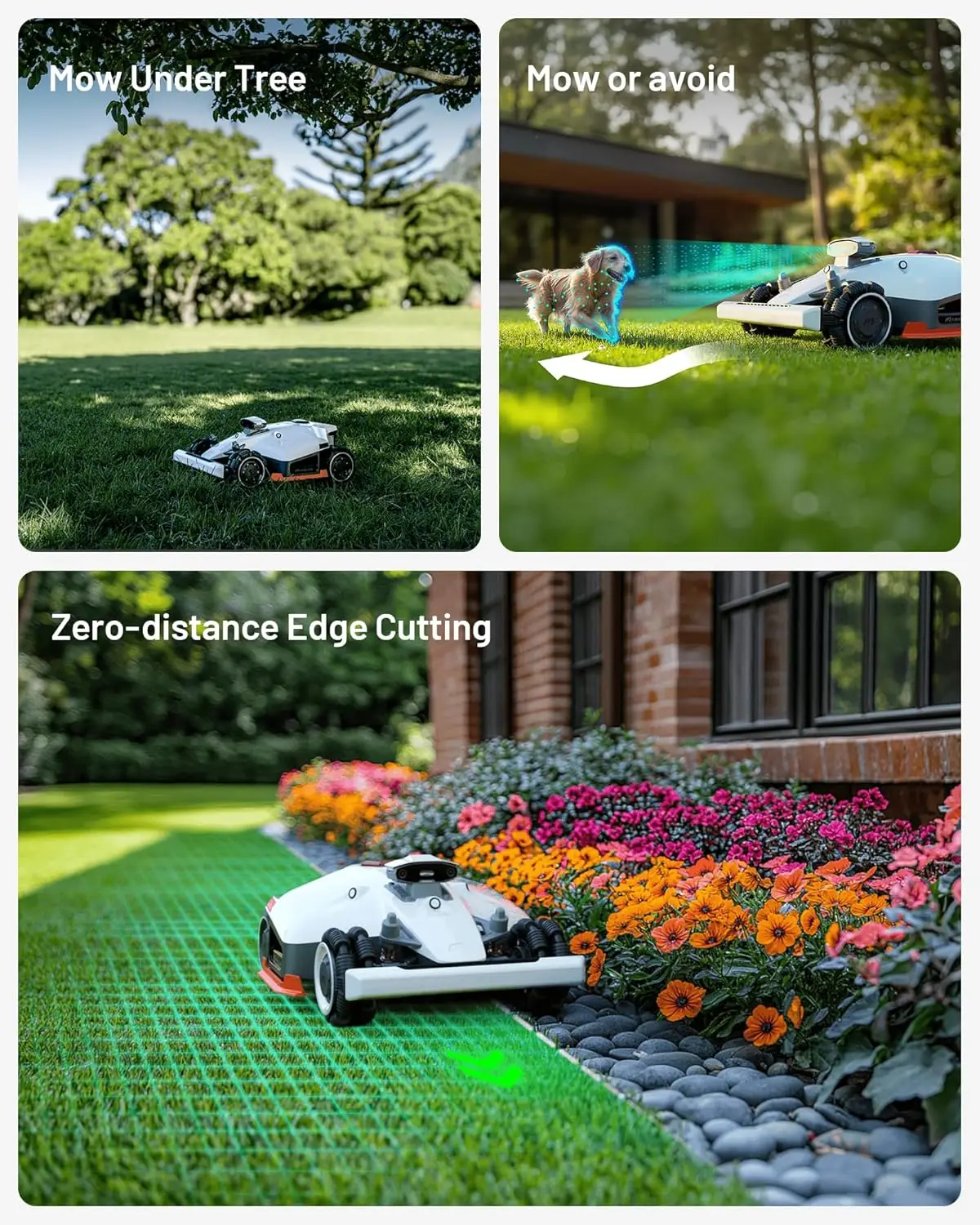 2 AWD 3000X Robot Lawn Mower, All-Wheel-Drive for 80% Slope, Perimeter Wire Free for 0.75 Acre UltraSense AI Vision 4