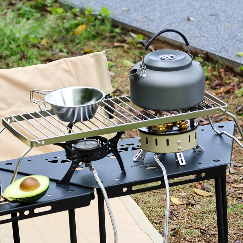 Portable Multifunctional Campfire Grill Stand and BBQ Cookware Rack