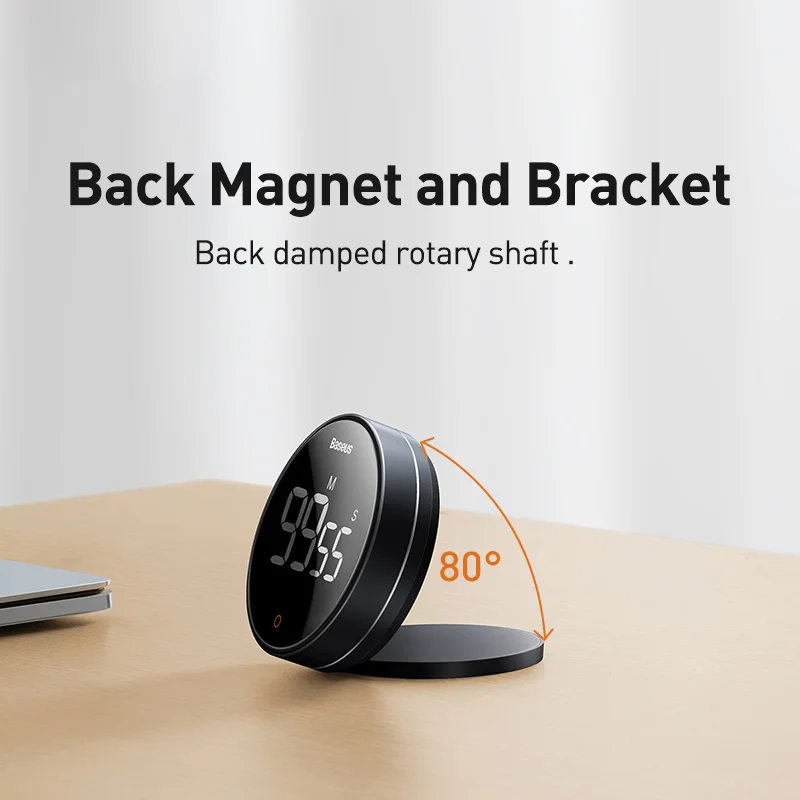 Kitchen Timer Baseus Magnetic Countdown Alarm Clock Manual Digital Timer Stand Desk Clock Cooking Shower Study Stopwatch