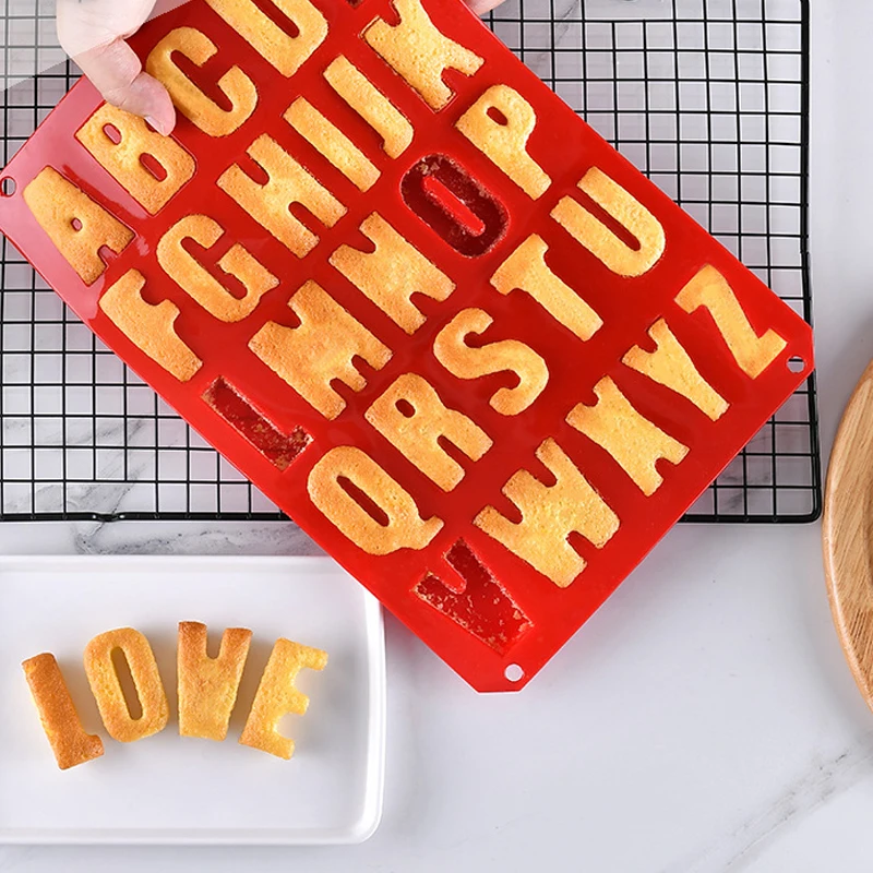 

Silicone Cake Mold Chocolate Alphabet Diy Ice Lattice Silicone Mold Cake Baking Utensils Cake Mold Baking Accessories