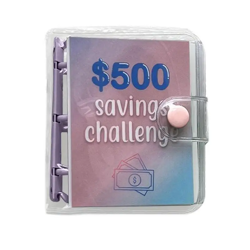 

Mini Binder Saving Challenge Budget Enveloppe Wallet 500 Dollars Saving Budget Loose-Leaf Notebook Planner Cash Binder Organizer