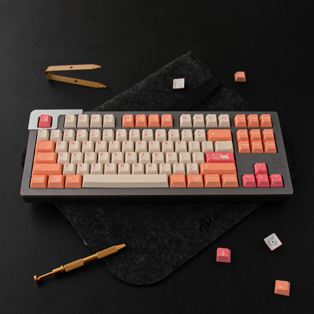 gmk laranja boi grande conjunto cherry profile keycap inglês personalizado personalidade keycaps para jogo de teclado mecânico