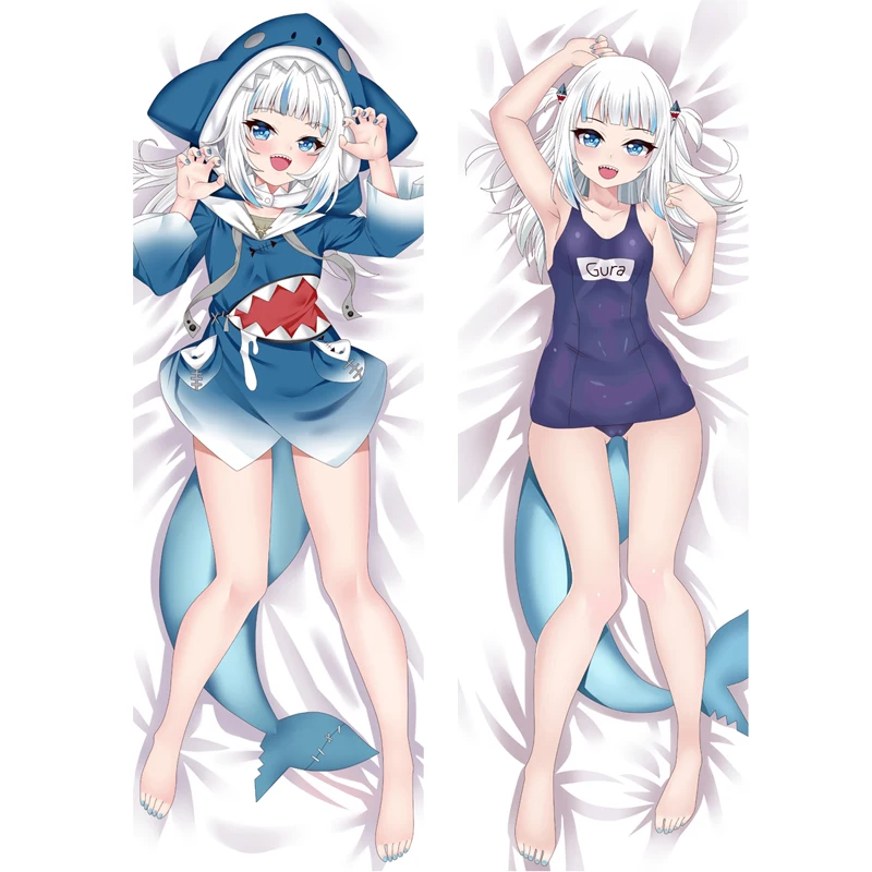 

60x180cm Gawr Gura Vtuber Hololive Hugging Body Pillow Case Dakimakura Cover Anime Girl Waifu Pillowcase Cushion