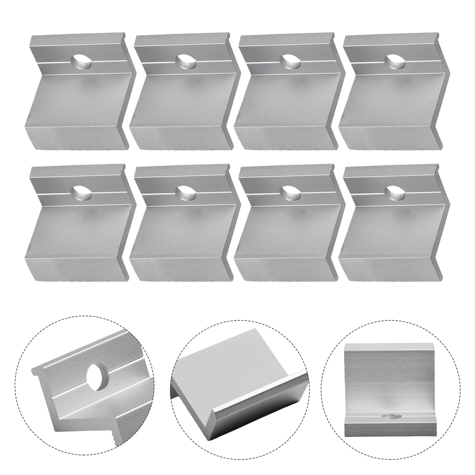 10Pcs Photovoltaik Solar Panel Mount Zubehör PV End Clamp Aluminium Legierung Solar-Panel Racking Halterungen Zubehör PV End klemme – Detail 9