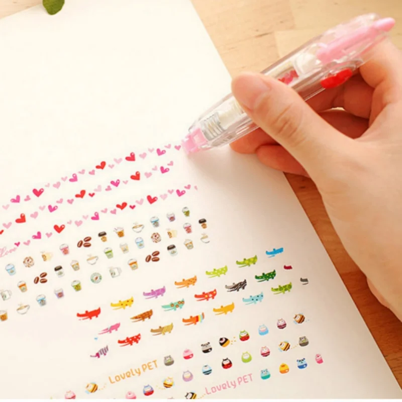 Press Correction Tape Kawaii Scrapbooking Girls Hand Account Decorative Stickers Marker Pen School Stationery Office Supplies