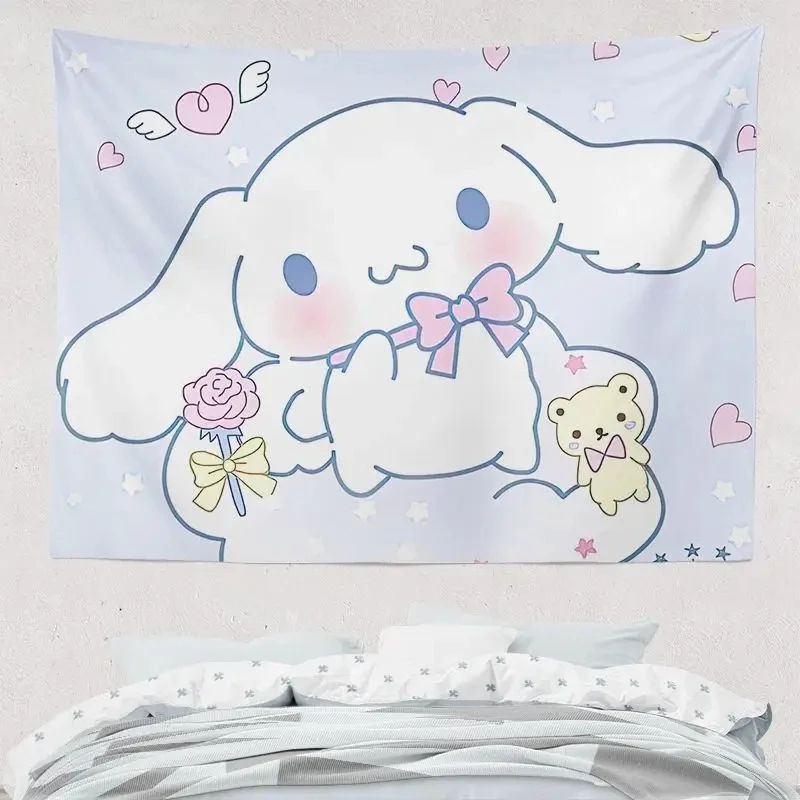 

Sanrios Cinnamoroll Kawaii Cartoon Tapestry for Kids Girl Gift Korean Style Room Decoration Wall Hanging Bedroom Wall Carpets