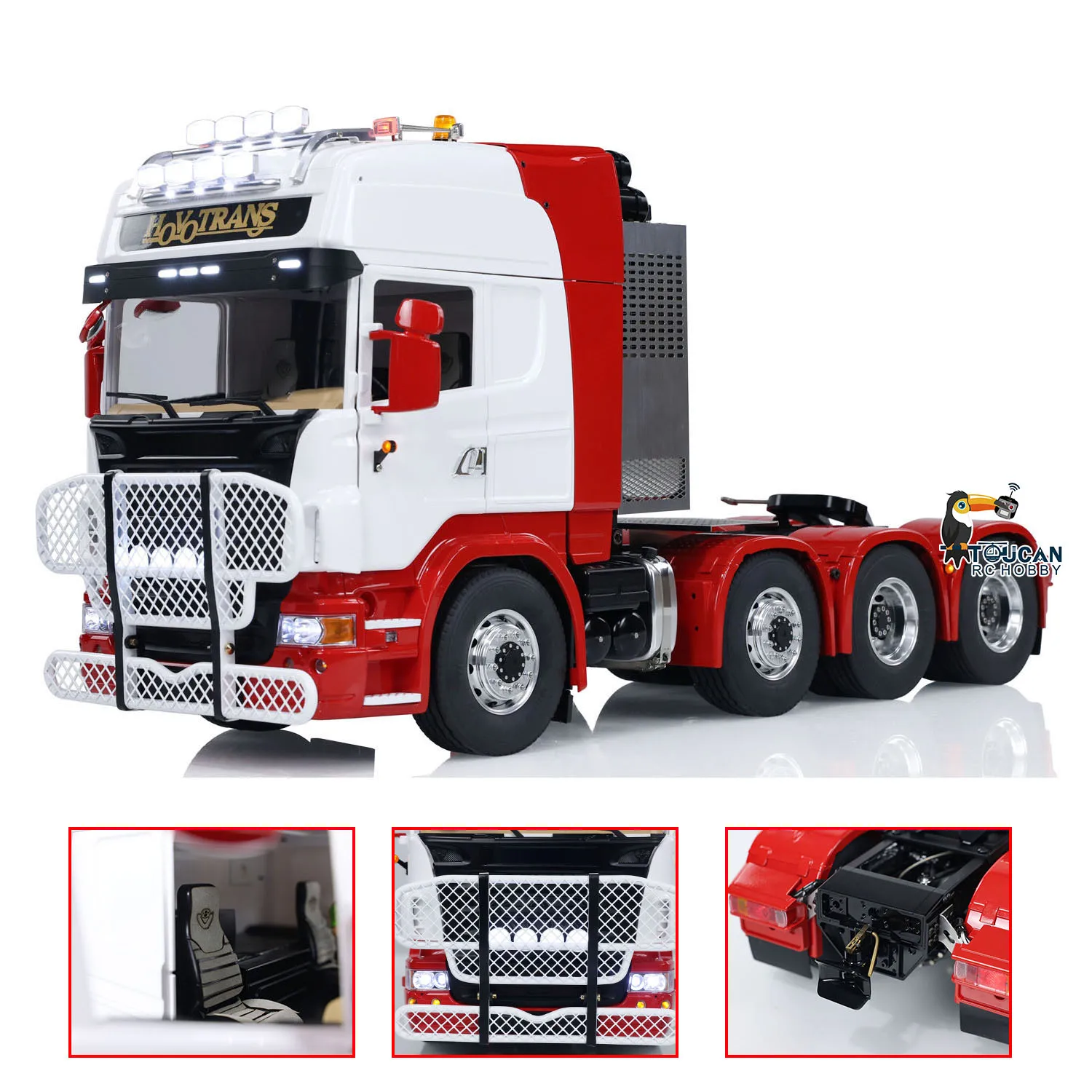 1/14 LESU 8X8 RC Tractor Truck Metal TOUCAN DIY Ready to GO Radio Car 2-speed Transmission Light Sound Vehicle Model THZH1873 3