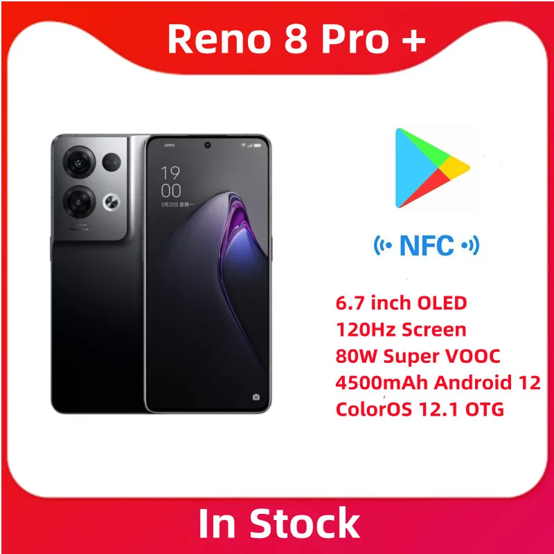 New Official OPPO Reno 8 Pro + Plus Cell Phone 6.7 inch OLED 120Hz Screen  80W Super VOOC 4500mAh Android 12 ColorOS 12.1 OTG