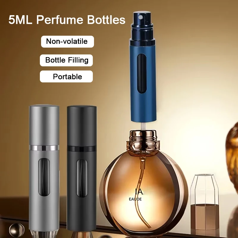 Perfume Bottle Portable Refillable Perfume Bottle with Spray Cosmetic Container Atomizer Travel Empty Jars Pump Storage Bottles