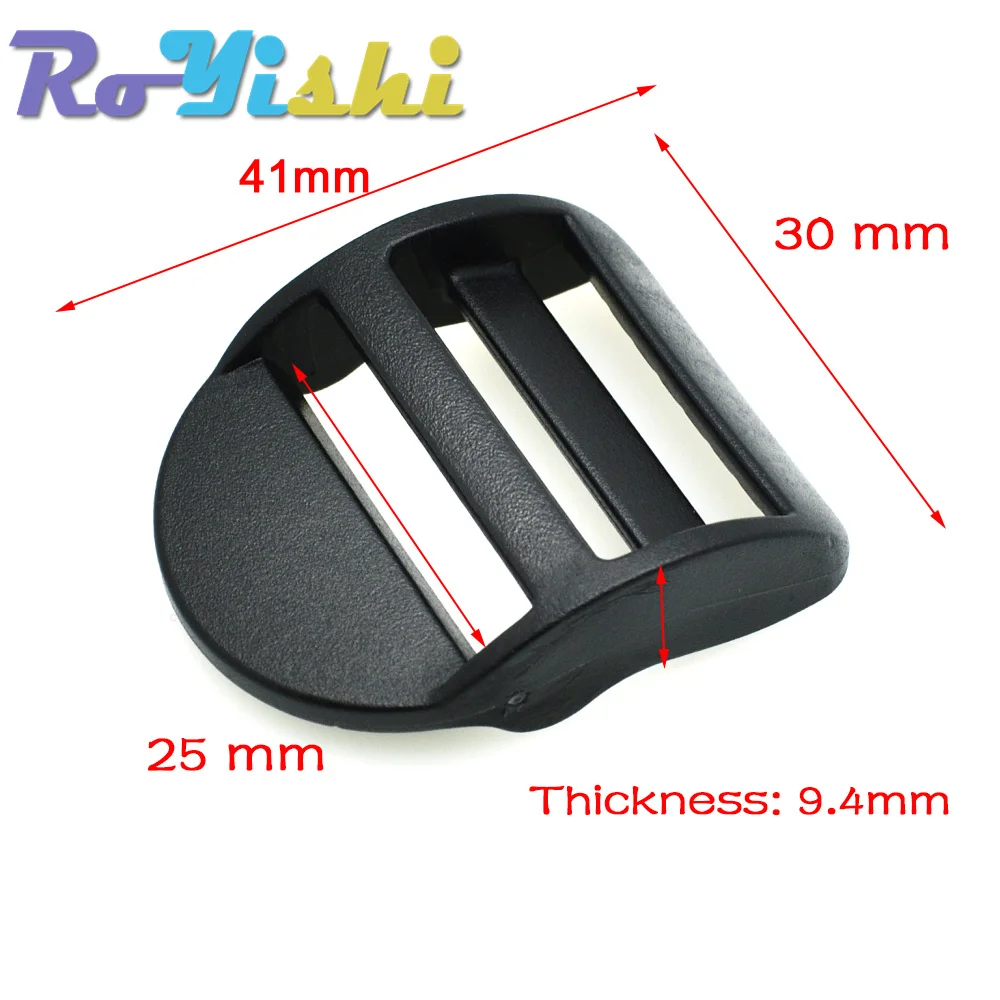 Description Picture 4 of item10 Pcs/Pack  Plastic Ladder Lock Slider Buckles Backpack Straps Black Webbing 20mm 25mm 32mm 38mm 50mm