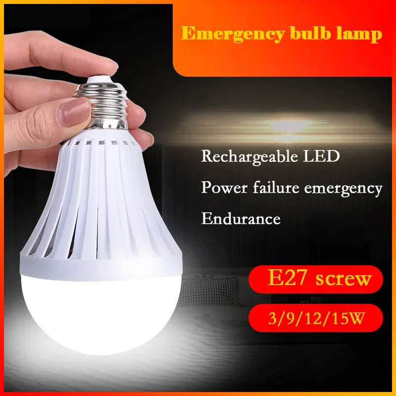 E27 Energy Saving Intelligent Emergency Rechargeable Lamp Household LED Bulb 15W LED Emergency Light Led Bulb Lighting Lamp