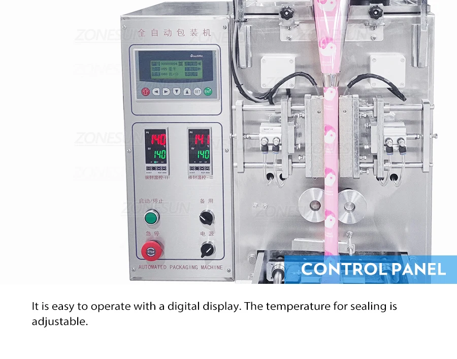 ZONESUN ZS-SLFK80 Pneumatic Powder Filling And 3-side/4-side/Back Sealing Machine