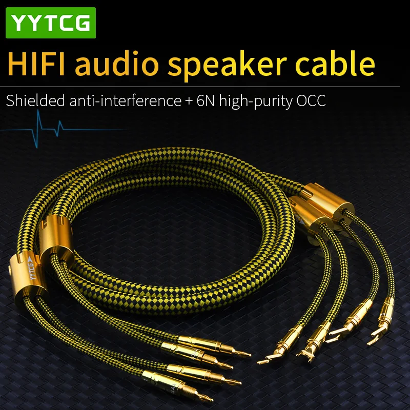 YYTCGOnePairHIFISpeakerAudioCableHighEndStereoAmplifierCable